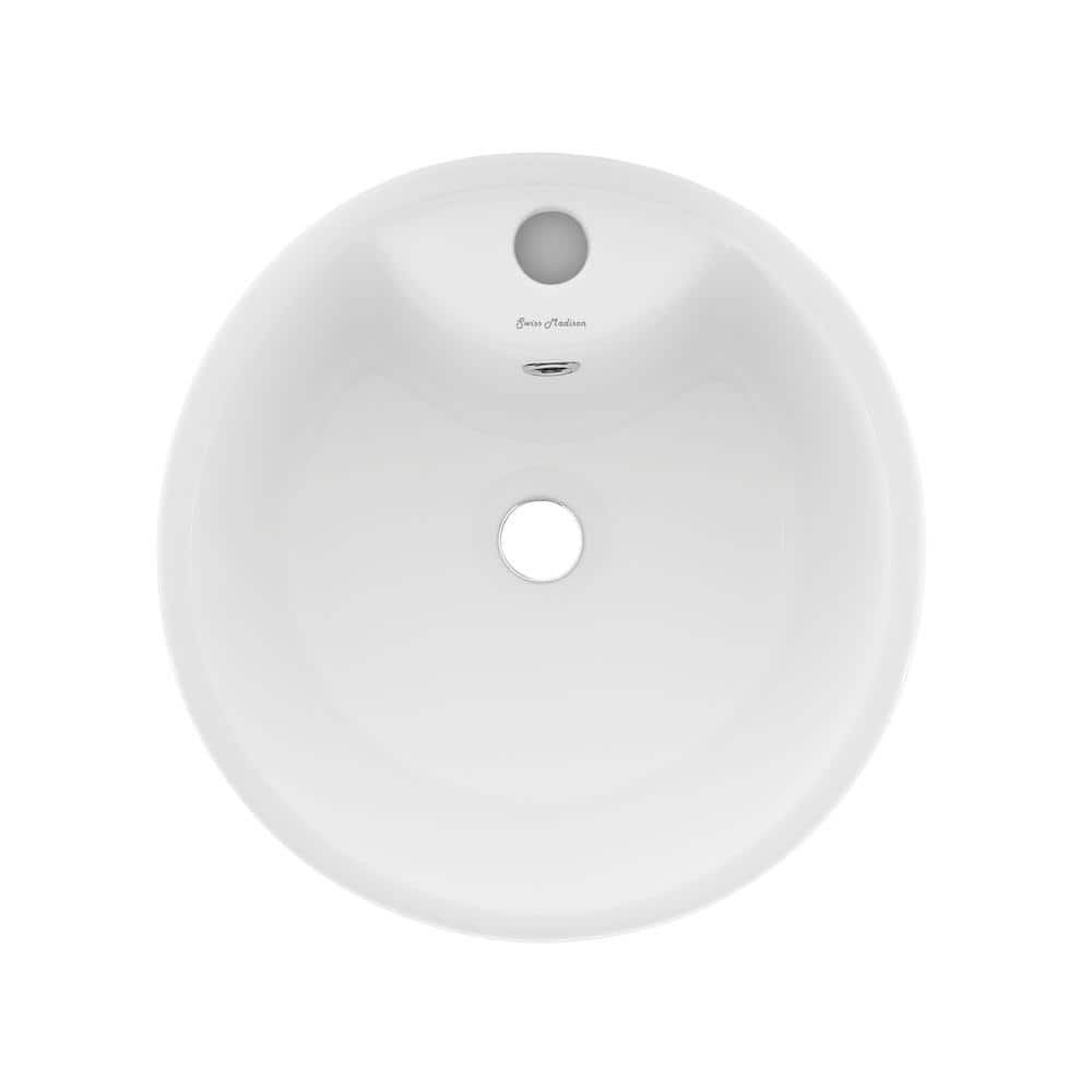 Glossy White Monaco 33.5" Ceramic Pedestal Bathroom Sink