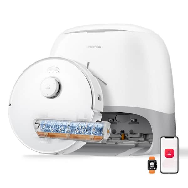 QrevoCurvFlow2 Robot Vacuum and Mop Smart with Smart Navigation for Hard Floors & Carpets in White with Pet Anti-Tangle