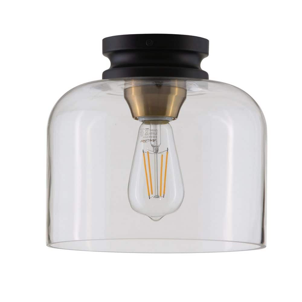 Asti 1-Light Black Flush Mount with Clear Glass Shade price history on PriceWatchPro