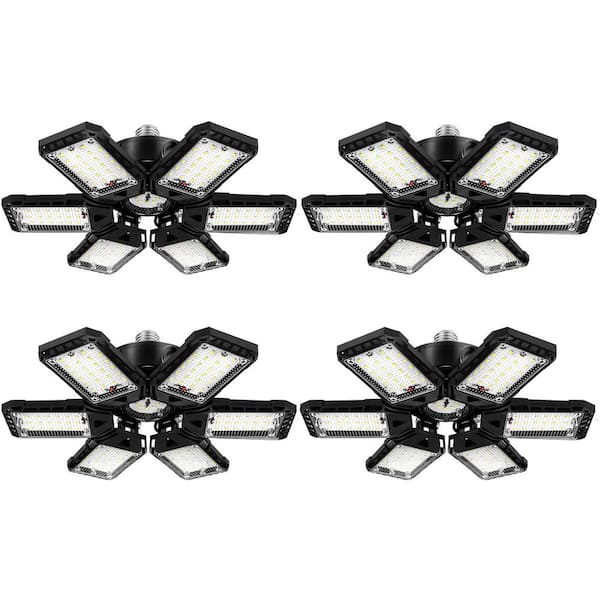 1 ft. 180-Watt White LED Shop Light with 6plus1 Adjustable Panels for Garage, Basement, and Workshop (4-Pack)