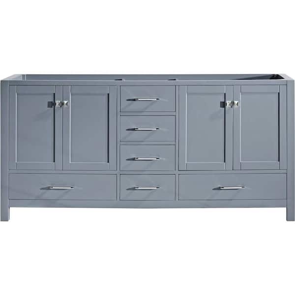 Virtu USA Caroline Avenue 72 in. W Bath Vanity Only in Gray GD