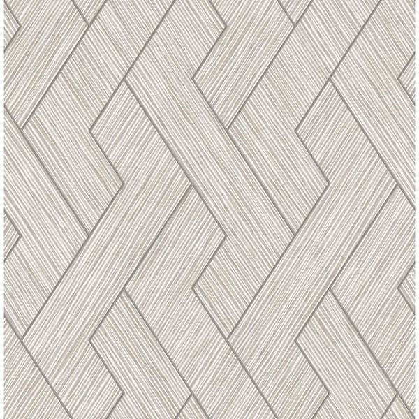 Advantage Ember Grey Geometric Basketweave Textured Non-Pasted Non-Woven Wallpaper Sample