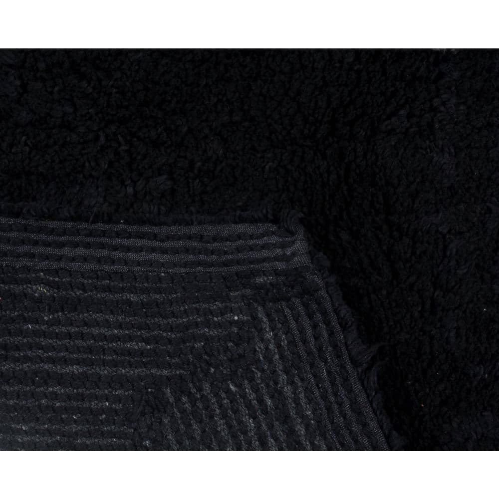 Waterford Luxury Plush Black Cotton Bath Rug