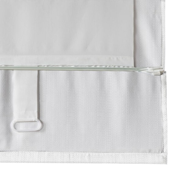 Colm White Cordless Basketweave Polyester 29 in. W x 64 in. L Room Darkening Roman Shade