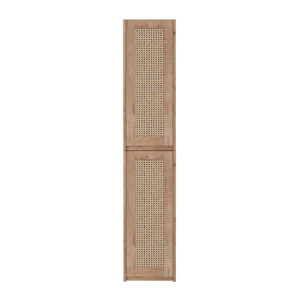 Modern11. 81 in. W x 9.81 in. D x 59 in. H Bathroom Storage Wall Cabinet in Imitative Oak