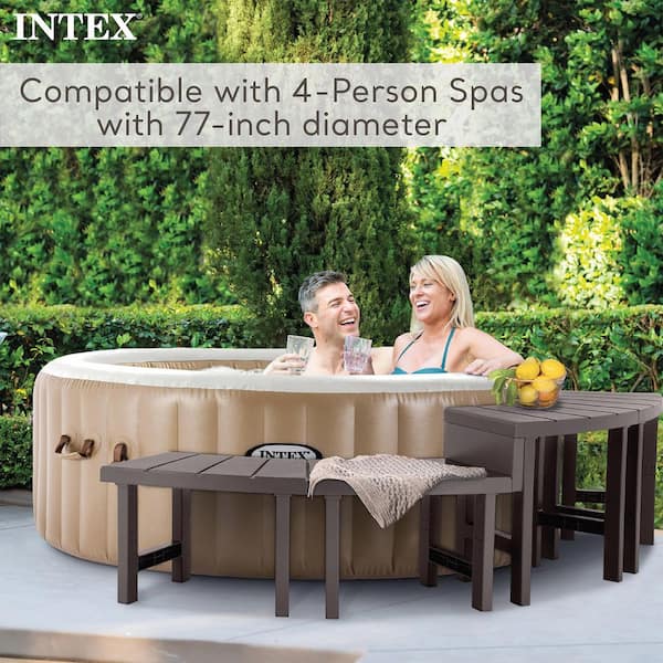 Intex 28515E 4-Person 2 Medium Portable Spa with Accessories
