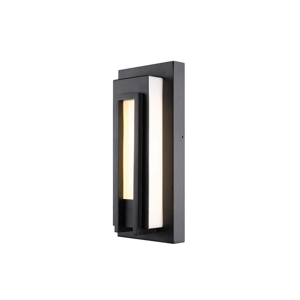 Keaton Black Hardwired Cylinder Outdoor Wall Scone with Integrated LED