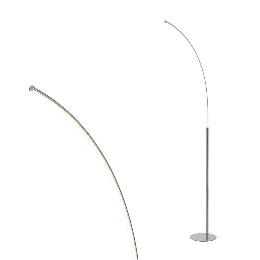 Arc 64" Chrome Finish White LED Floor Lamp with Touch Sensor