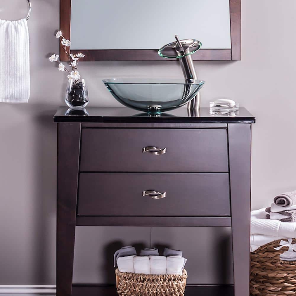 Diaccio Clear Glass Round Vessel Bathroom Sink