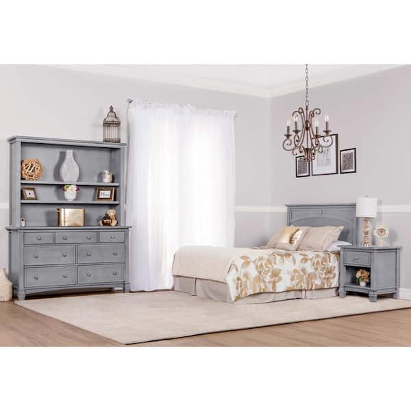 Storm Grey with Double Dresser Evolur Santa Fe 5-in-1 Convertible Crib 