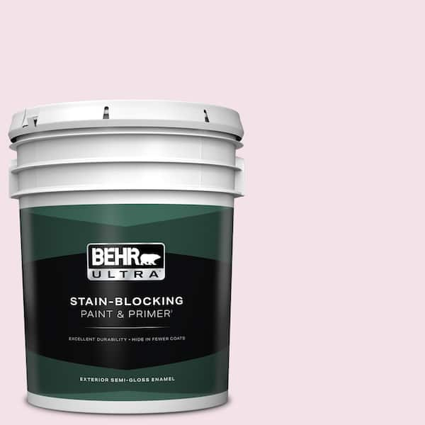 BEHR ULTRA 5 gal. #690C-2 Pink Amour Semi-Gloss Enamel Exterior Paint & Primer