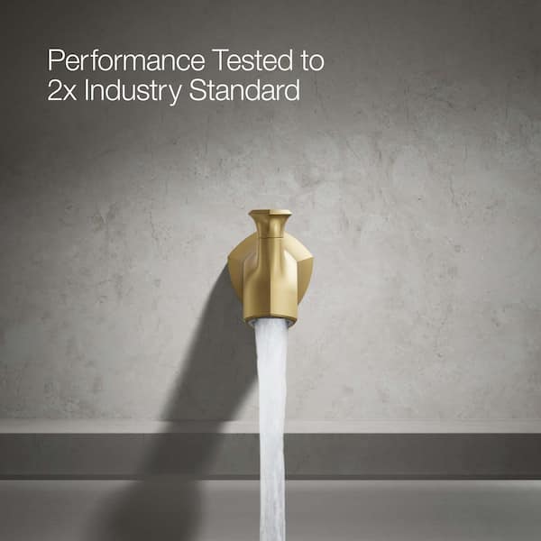 KOHLER Occasion Wall-Mount 8 in. Diverter Bath Spout with Straight Design in Vibrant Brushed Moderne Brass