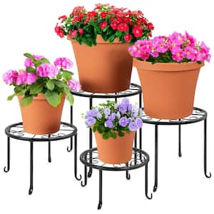 Modern Indoor & Outdoor Home Décor Weather Resistant Worth 4-Tier Upgraded Heavy Duty Plant Stand & Flower Pot Holder Garden Black Very Sturdy & Well Made 