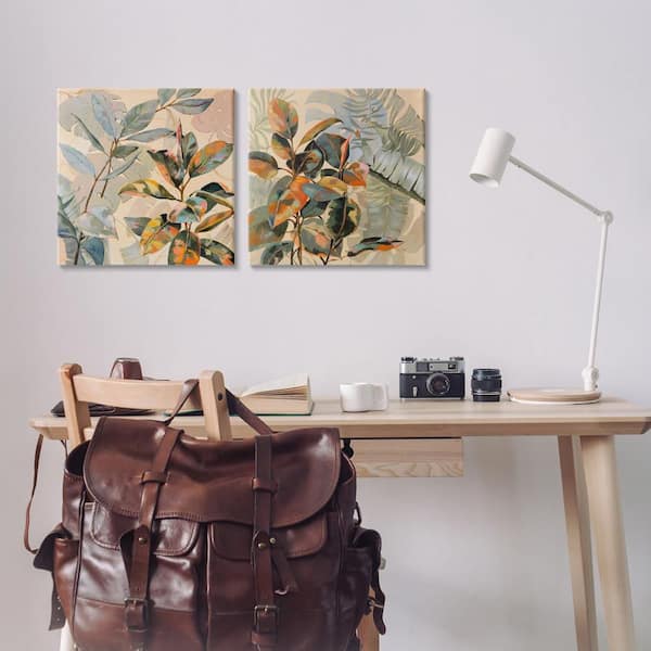 Neutral Tropical Organics by Dusza 2 Piece Unframed Nature Graphic Art Print 17 in. x 17 in.