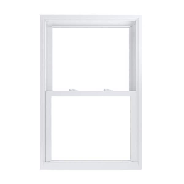 American Craftsman 29.75 in. x 45.25 in. 70 Pro Series White Double Hung Low-E Argon PS Glass Vinyl Replacement Window, Screen Incl