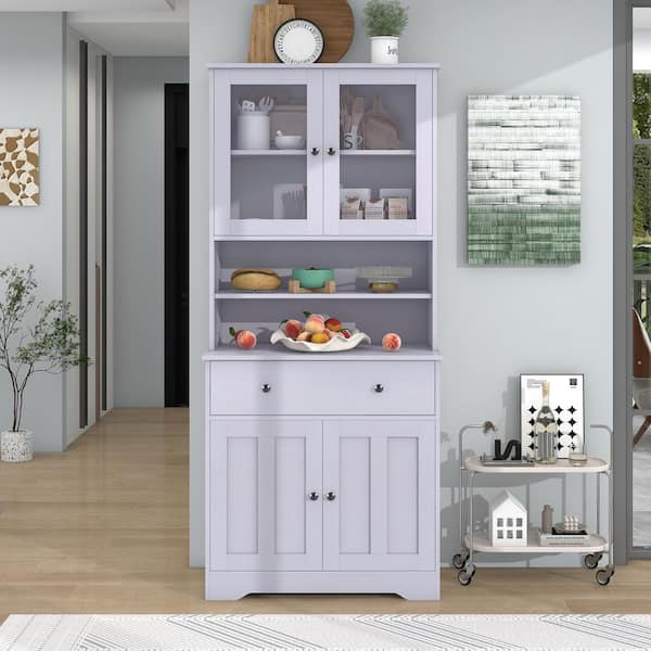 Homestyles Dover Off White Wood Pantry Storage Cabinet with