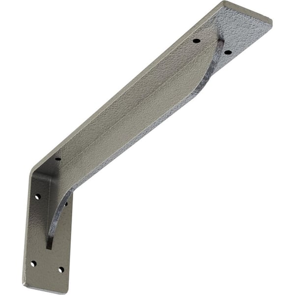 Ekena Millwork 2 in. x 5 1/4 in. x 14 in. Hammered Silver Embrey Steel Bracket