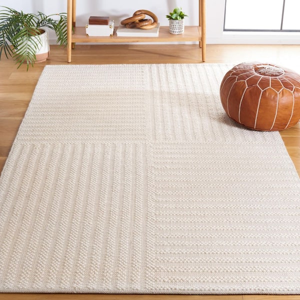 Natura 3 ft. x 5 ft. Ivory Striped Abstract Area Rug