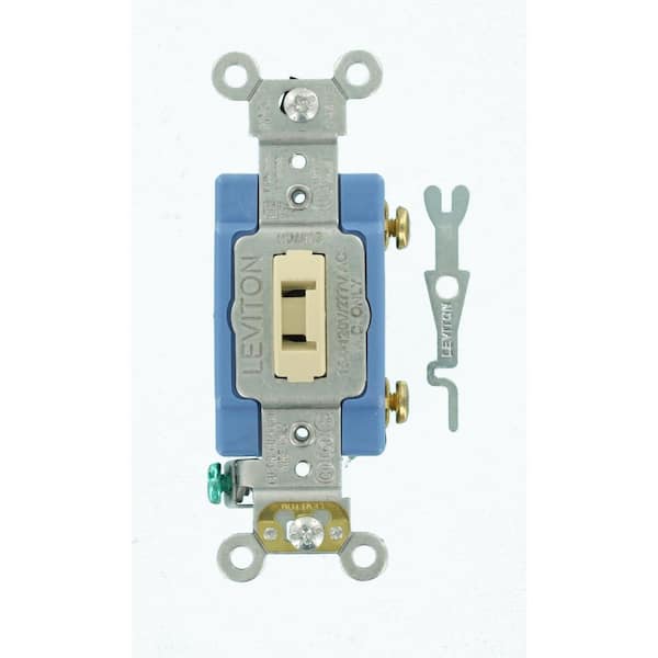 15 Amp Industrial Grade Heavy Duty Single-Pole Locking Switch, Ivory 1201-2IL