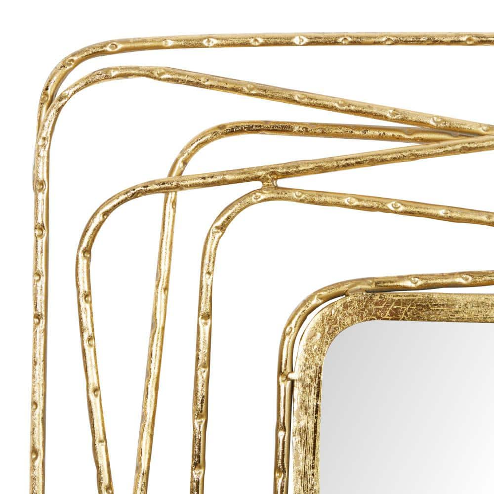 Modern Full Length Polished Gold Rectangular Wall Mirror