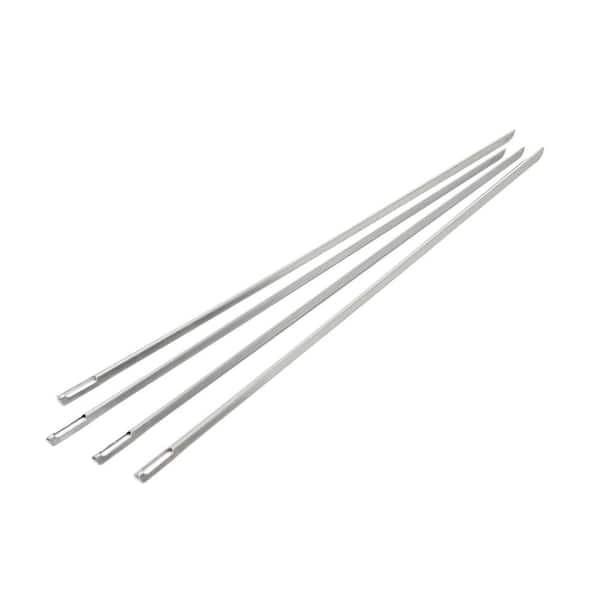 GrillPro 4-Piece 15 in. Stainless Slim V Skewers 46074 - The Home Depot