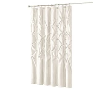 72.00 in. W x 72.00 in. L Tufted Semi-Sheer Polyester Shower Curtain in White