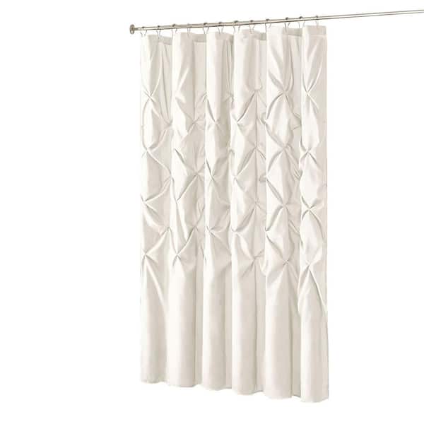 Afoxsos 72.00 in. W x 72.00 in. L Tufted Semi-Sheer Polyester Shower Curtain in White