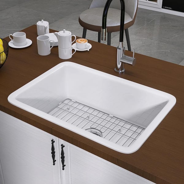 Zeafive Arco 27 in. White Kitchen Sink Drop-In / Undermount Dual