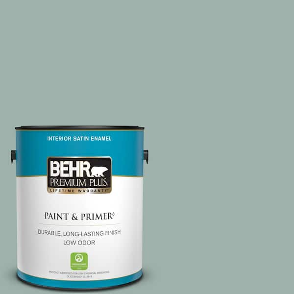 BEHR PREMIUM PLUS 1 gal. #N430-3 Garden Vista Satin Enamel Low Odor Interior Paint & Primer