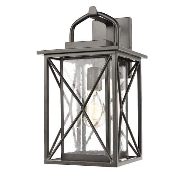 Titan Lighting Brison Matte Black Outdoor Hardwired Wall Sconce with No Bulbs Included