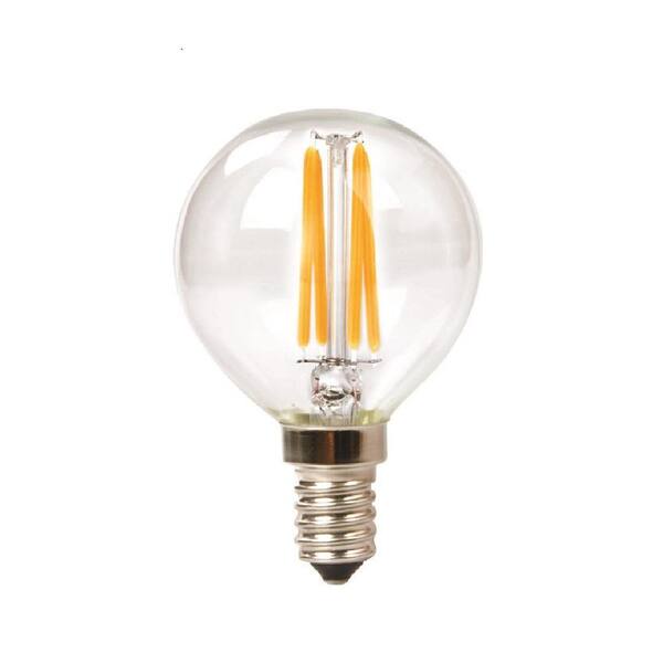 TriGlow 25-Watt Equivalent G16.5 Globe Dimmable Clear Glass Filament LED Light Bulb Warm White 2700K