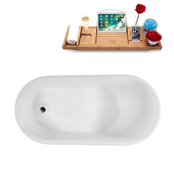 Streamline 59 in. x 29 in. Acrylic Freestanding Soaking Bathtub in