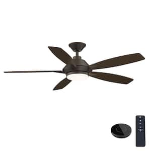 Wilmington 52 in. LED Espresso Bronze Ceiling Fan with Light and Remote Control works with Google and Alexa