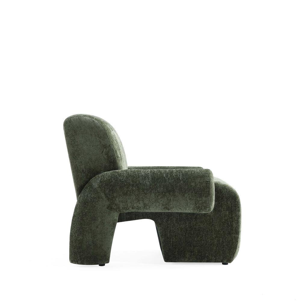Olive Green Chenille 3-Piece Sofa and Accent Chairs Set