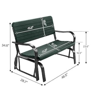 41.5 in. Green Metal and HDPE Patio Swing Outdoor Bench