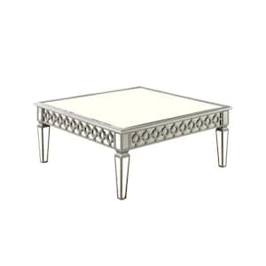 Stacey Silver Mirrored Square 40 in. Coffee Table