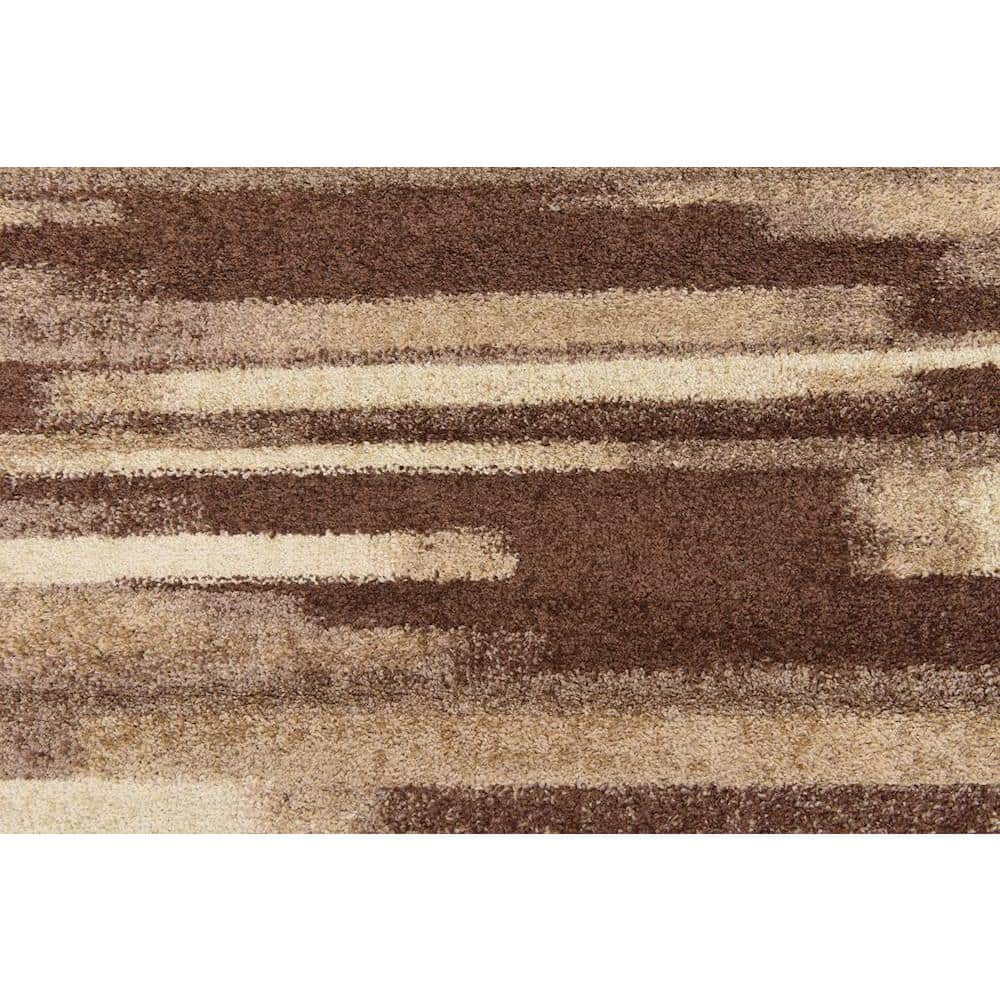 Equinox Harvest Beige & Dark Brown Geometric Area Rug 5' x 8'
