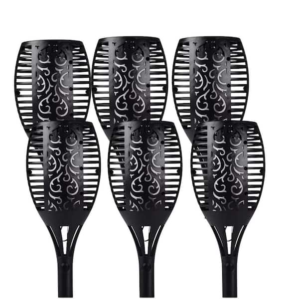 96 LED Solar Torch Lights Outdoor Waterproof Flickering Flame 6 Pack 43 in. Tall Path Yard Garden Decoration