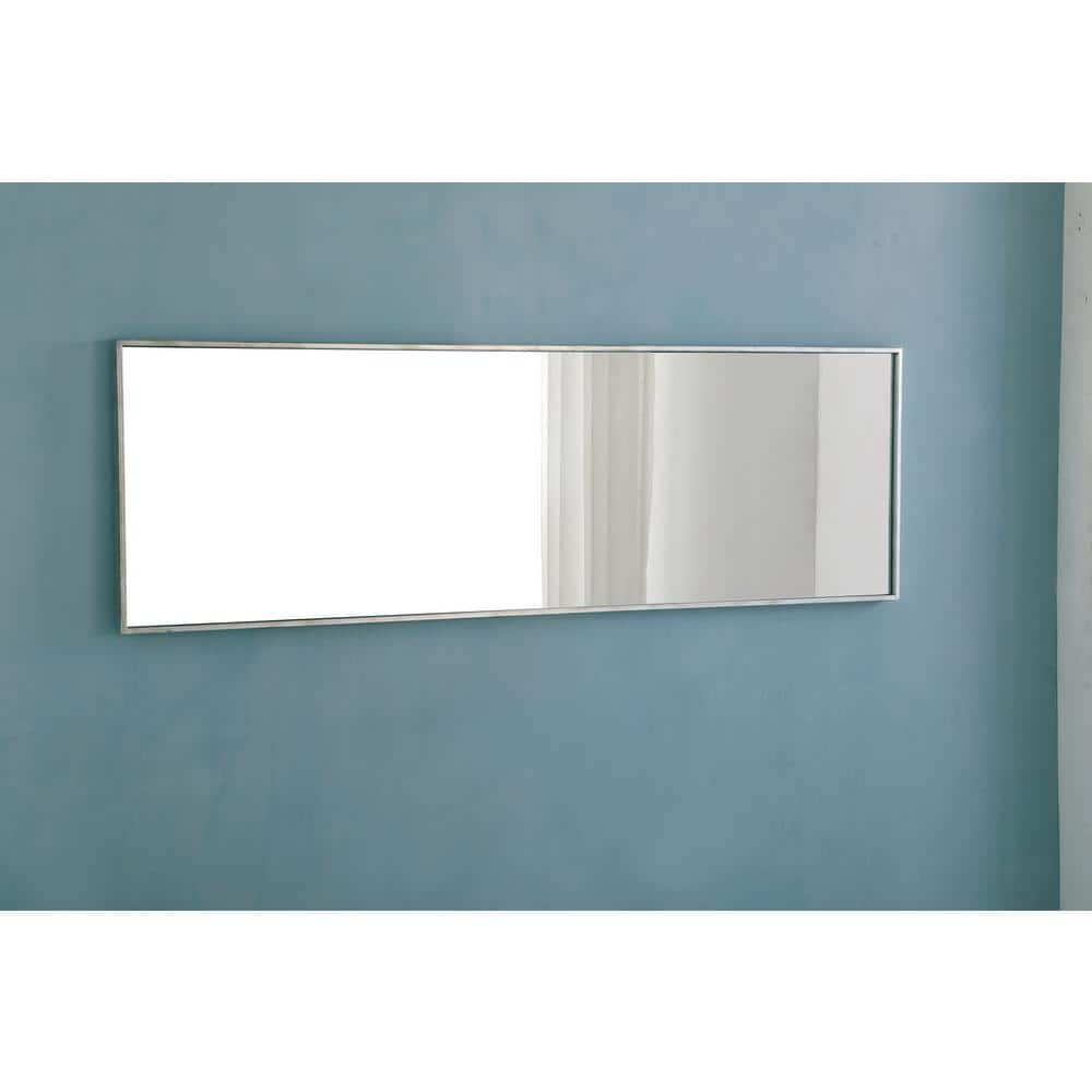Elegant Silver Metal Frame Rectangular Mirror 18x60