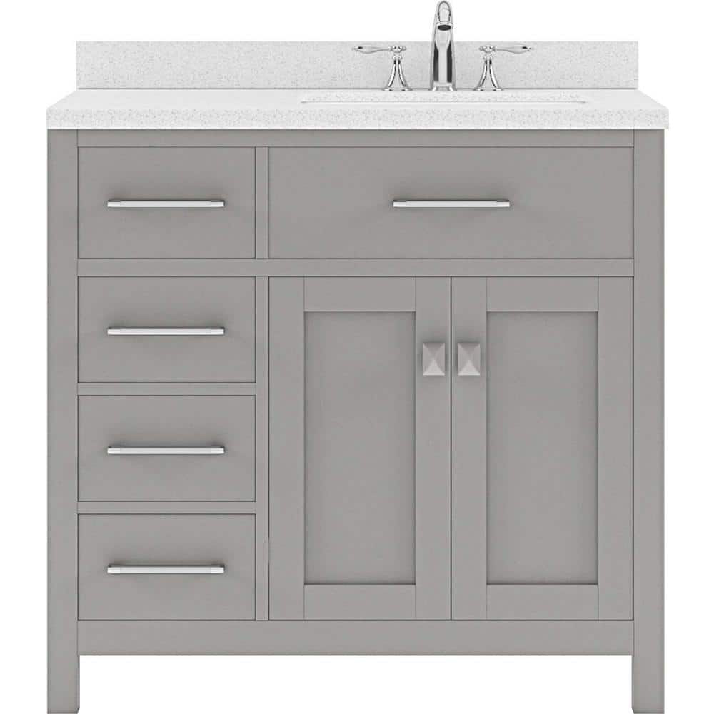Virtu USA Caroline Parkway 36 in. W x 22 in. D x 35 in. H Single Sink