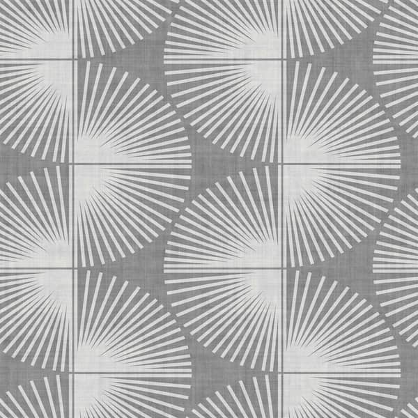 Fluted Geo Smoke Peel and Stick Wallpaper