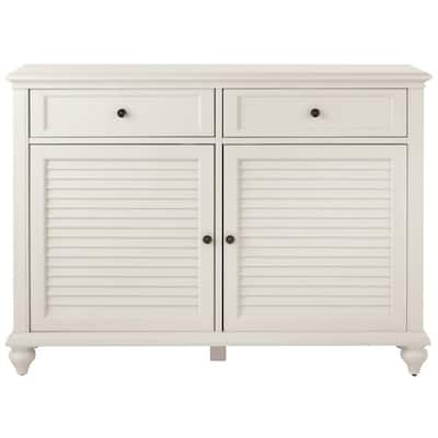 Hamilton 47 in. Polar White Wood Console Table with Drawers