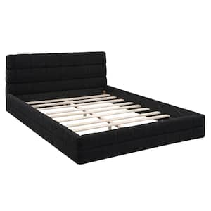 Gray Wood Frame Queen Platform Bed