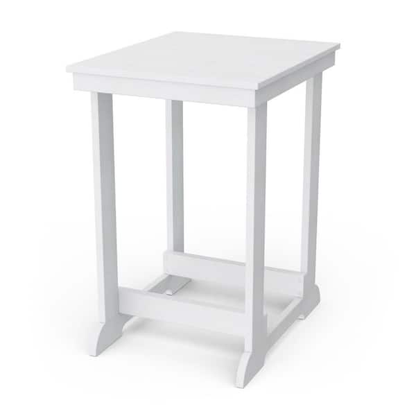 Heritage White HDPE Plastic Outdoor Patio Counter Height Table