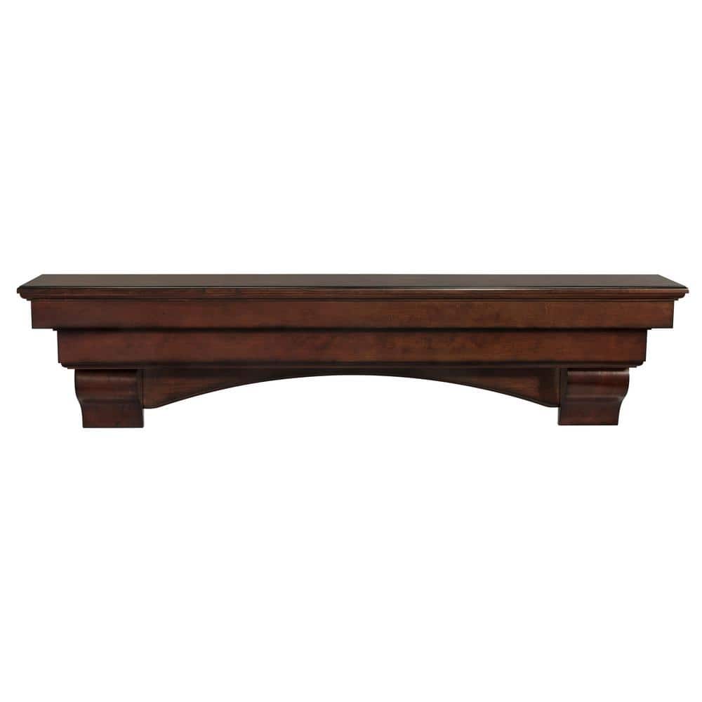 Pearl Mantels 6 ft. Distressed Cherry CapShelf Mantel RPS7249570D