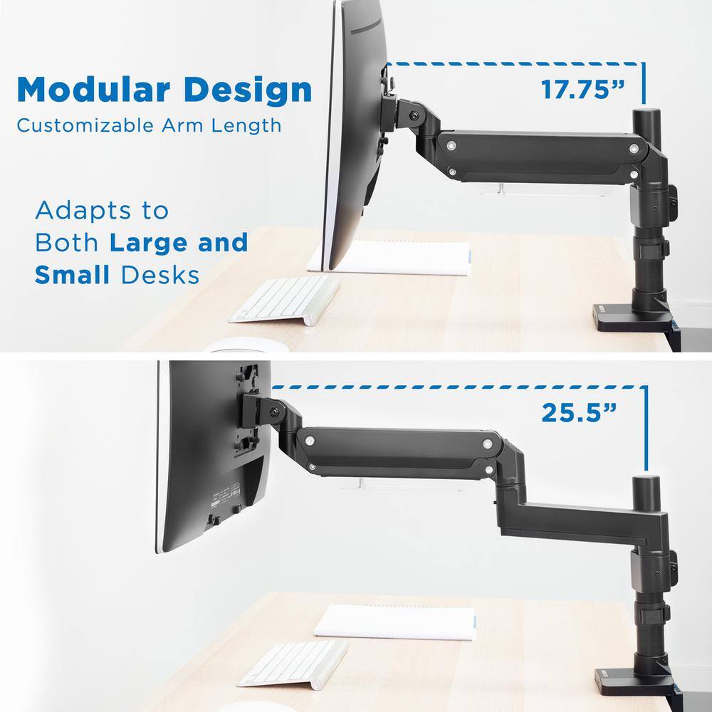 Heavy Duty Adjustable Monitor Desk Mount with USB Ports
