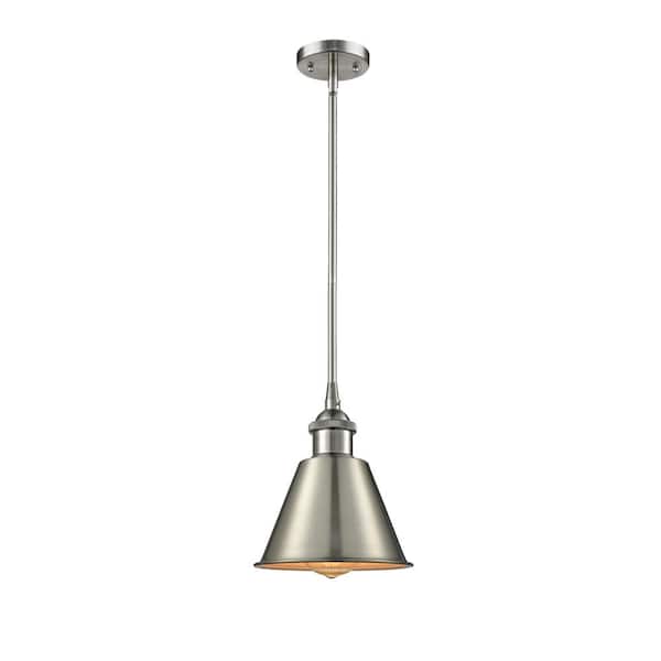 Innovations Smithfield 1-Light Brushed Satin Nickel Shaded Pendant Light with Brushed Satin Nickel Metal Shade