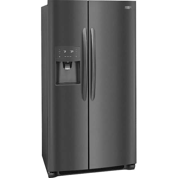 Frigidaire Gallery 25 6 Cu Ft Side By Side Refrigerator In Black Stainless Steel Fgss2635td The Home Depot