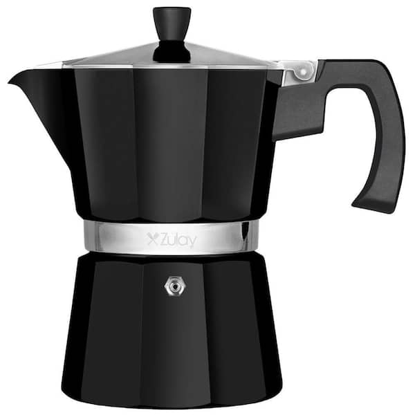 3-Cup Premium Moka Pot Stovetop Espresso Maker-Black