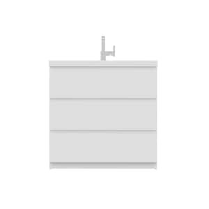 Paterno 36 in. W x 19 in. D Bath Vanity in White with Acrylic Vanity Top in White with White Basin